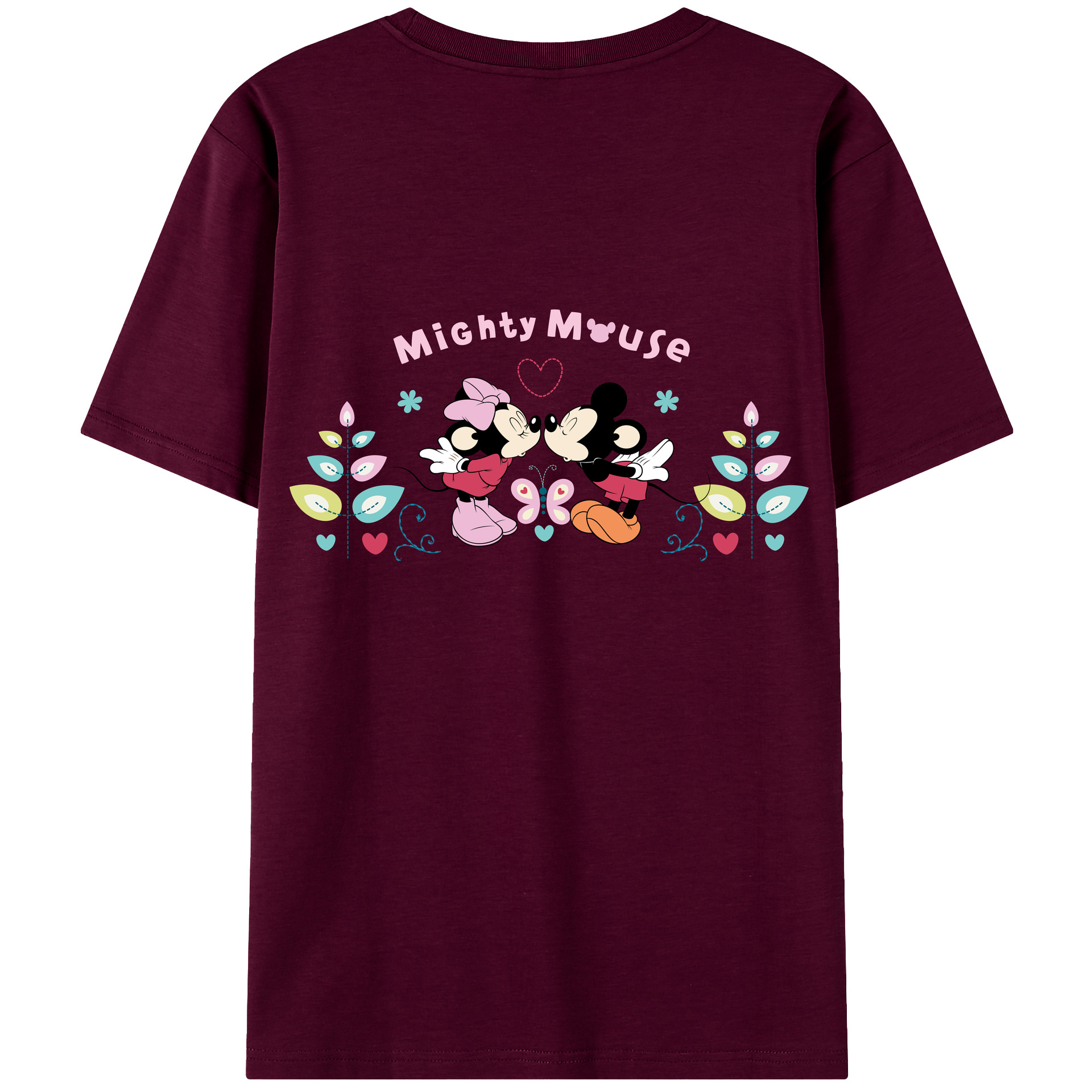 （画像用） ミッキーマウス Mickey Mouse レディース半袖Tシャツ(バックプリント)